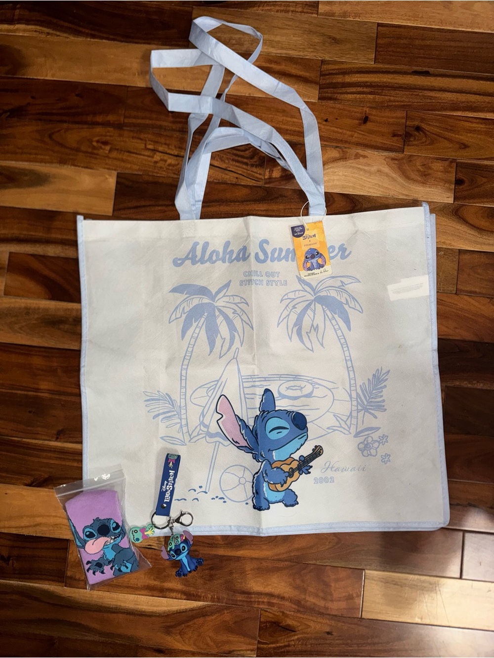 Stitch Aloha Summer XL Tote Bag, Stitch socks and Stitch keychain
